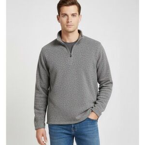 HAGGAR Cool 18 Pro Fleece Pullover Sweater Jacket, Men’s XL, Gray